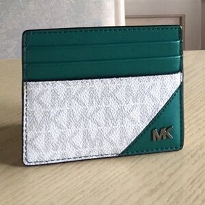 Michael Kors Cooper Grass Green Card Holder Case